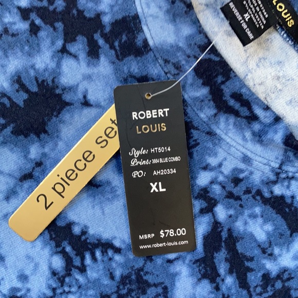 Robert Louis top & pant 2 pc set tie dye print size XL - Picture 4 of 17